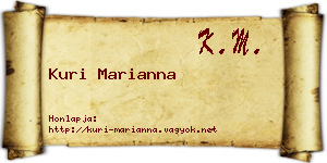 Kuri Marianna névjegykártya